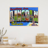 Lincoln Nebraska NE  groot Briefkaart Poster (Keuken)
