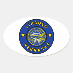 Lincoln Nebraska Ovale Sticker