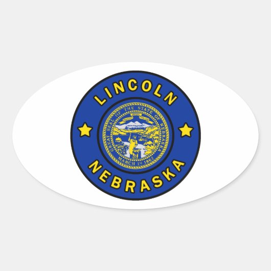Lincoln Nebraska Ovale Sticker (Voorkant)