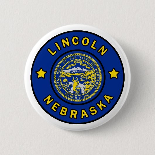 Lincoln Nebraska Ronde Button 5,7 Cm (Voorkant)
