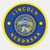 Lincoln Nebraska Ronde Sticker (Voorkant)