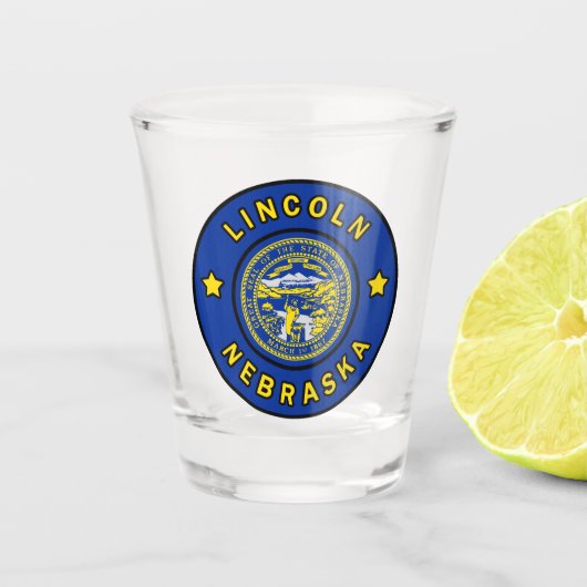 Lincoln Nebraska Shot Glas (Voorkant)