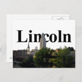 Lincoln, Nebraska Skyline met Lincoln in de Sky Briefkaart (Voorkant / Achterkant)