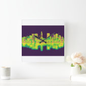 Lincoln Nebraska Skyline Vierkante Klok (Huis)