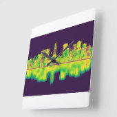 Lincoln Nebraska Skyline Vierkante Klok (Hoek)