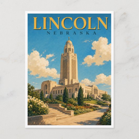 Lincoln Nebraska State Capitol GeoSaga Briefkaart (Voorkant)