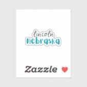 Lincoln Nebraska Sticker (Vel)