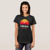 Lincoln Nebraska  Sunset Retro City U T-shirt (Voorkant volledig)