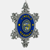 Lincoln Nebraska Tin Sneeuwvlok Ornament (Links)