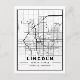 Lincoln Nebraska USA Travel City Map Briefkaart
