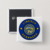 Lincoln Nebraska Vierkante Button 5,1 Cm (Voorkant /achterkant)