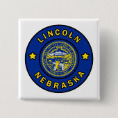 Lincoln Nebraska Vierkante Button 5,1 Cm (Voorkant)