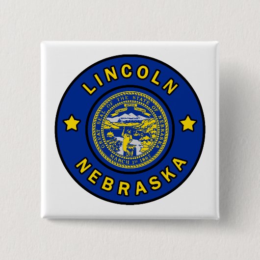Lincoln Nebraska Vierkante Button 5,1 Cm (Voorkant)