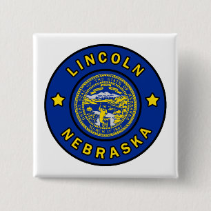 Lincoln Nebraska Vierkante Button 5,1 Cm