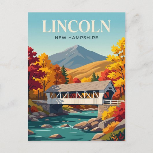 Lincoln New Hampshire Briefkaart (Voorkant)