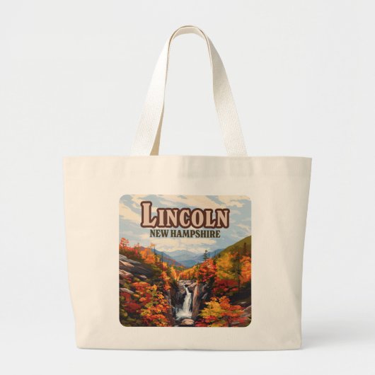 Lincoln New Hampshire Franconia Herfsten Herfst Grote Tote Bag (Voorkant)