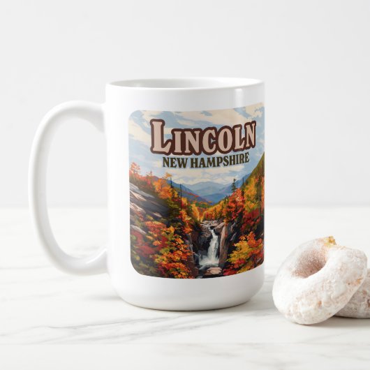 Lincoln New Hampshire Franconia Herfsten Herfst Koffiemok (Met donut)