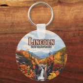 Lincoln New Hampshire Franconia Herfsten Herfst Sleutelhanger (Voorkant)