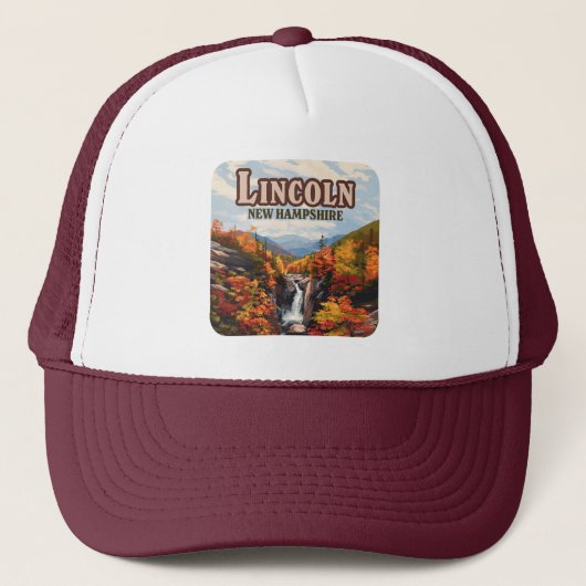 Lincoln New Hampshire Franconia Herfsten Herfst Trucker Pet (Voorkant)
