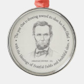 Lincoln-ontwerp voor tekening en Thanksgiving Metalen Ornament (Voorkant)