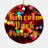 Lincoln Park Chicago Lights Circle Ornament (Achterkant)