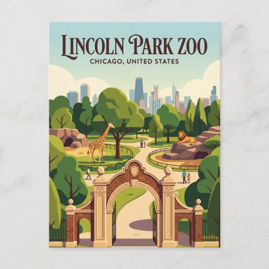 Lincoln Park Zoo Illinois Briefkaart (Voorkant)