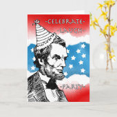 Lincoln Patriotic Birthday Party Invitation Kaart (Gele Bloem)