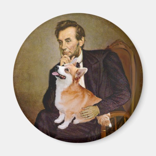Lincoln - Pembroke Welsh Corgis (twee) Magneet (Voorkant)