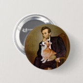 Lincoln - Pembroke Welsh Corgis (twee) Ronde Button 5,7 Cm (Voorkant /achterkant)