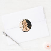 Lincoln Penny 2 Ronde Sticker (Envelop)