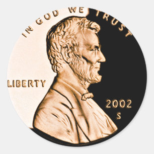 Lincoln Penny 2 Ronde Sticker