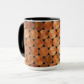 Lincoln penny/pennies koperen Amerikaanse munt, pe Mok (Voorkant links)