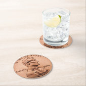 Lincoln Penny Ronde Kartonnen Onderzetter (Insitu)