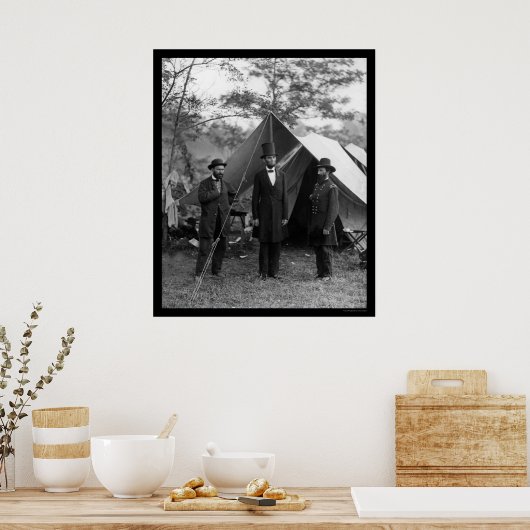 Lincoln, Pinkerton en McClernand 1862 Poster (Keuken)