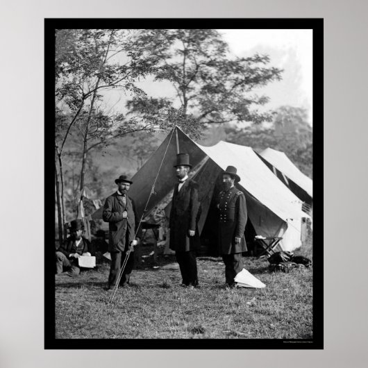 Lincoln, Pinkerton en McClernand in Antietam 1862 Poster (Voorkant)