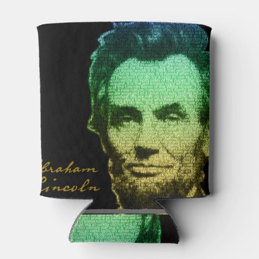 Lincoln Portrait Text Poster Blikjeskoeler (Achterkant)