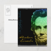 Lincoln Portrait Text Poster Feestdagenkaart (Voorkant / Achterkant)