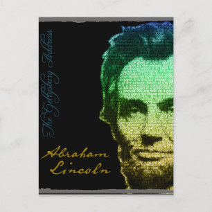 Lincoln Portrait Text Poster Feestdagenkaart