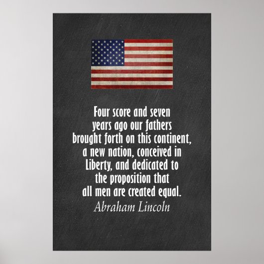Lincoln Quote - Adres Gettysburg Poster (Voorkant)