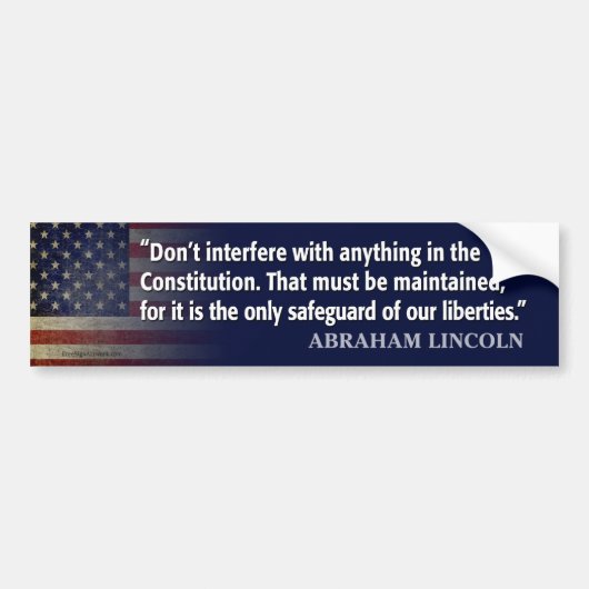 Lincoln Quote: bescherming grondwet Bumpersticker (Voorkant)