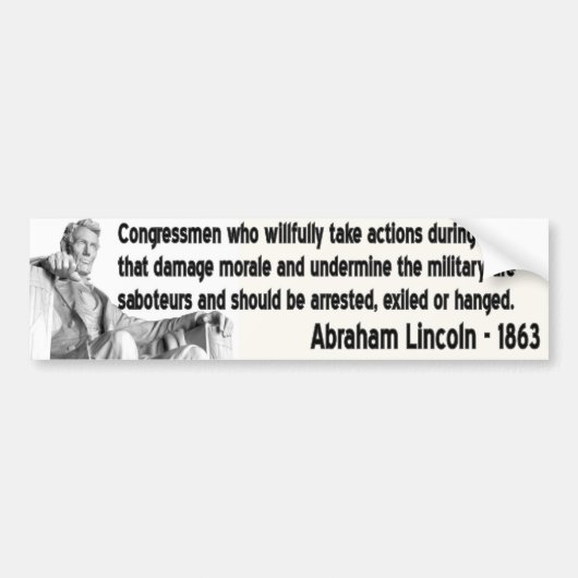lincoln quote bumpersticker (Voorkant)