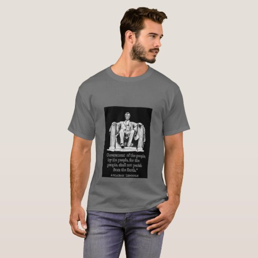 Lincoln Quote Sticker - 'Regering van het Volk' T-shirt (Voorkant volledig)