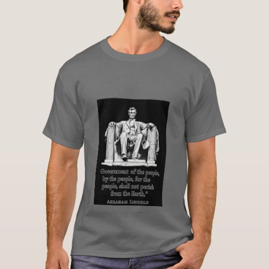Lincoln Quote Sticker - 'Regering van het Volk' T-shirt (Voorkant)