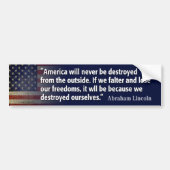 Lincoln Quote: Vrijheid vernietigd Bumpersticker (Voorkant)