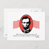 Lincoln Second Inaugural Address Quote Briefkaart (Voorkant / Achterkant)