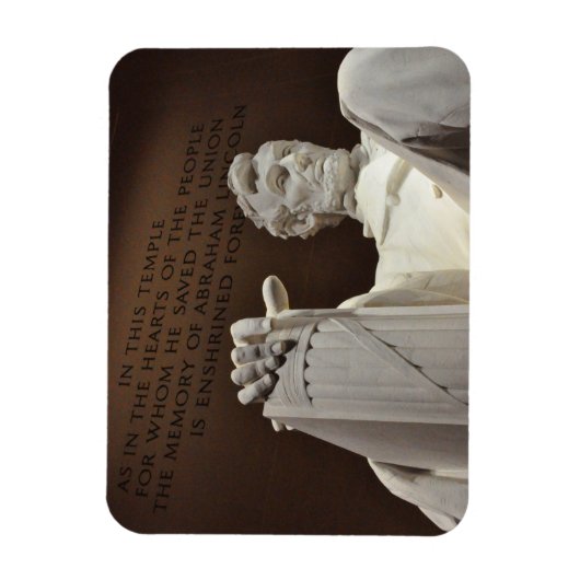 Lincoln-standbeeld, inscriptie, Lincoln Memorial Magneet (Verticaal)