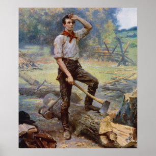 Lincoln the Rail Splitter van Jean L. Gerome Ferri Poster