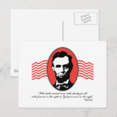 Lincoln Tweede Inaugurale Toespraak Citaat Briefkaart (Voorkant / Achterkant)