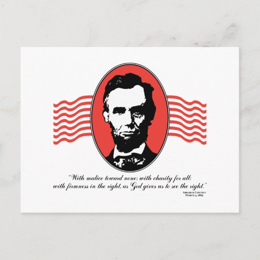 Lincoln Tweede Inaugurale Toespraak Citaat Briefkaart (Voorkant)