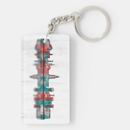 Lincoln USA Skyline Sleutelhanger (achterkant)